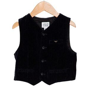 Armani Junior Boys' Velvet Button Up Vest Size 4T